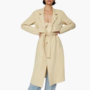 Danielle Bernstein Long Stretch Crepe Trench WEWOREWHAT Small Neutral